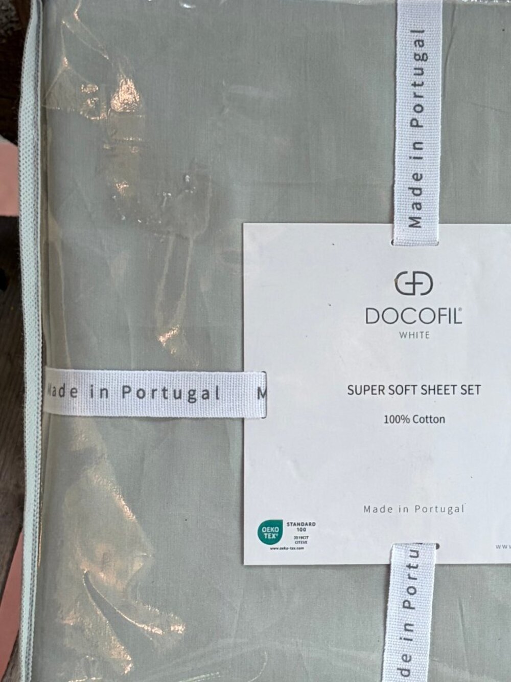 Docofil Portugal King Size Sheet Set Soft Cotton Embroidered Border Eyelets